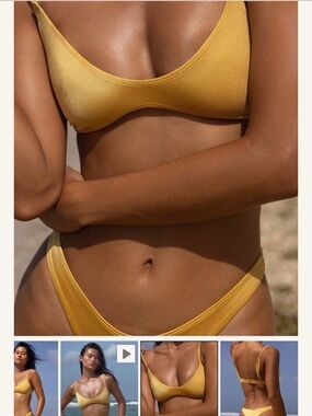 Gold Scoop Bikini Set - Women's Two-Piece Swimwear
